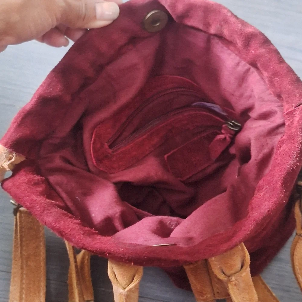 Free People Scout Slouchy Crossbody Bag EUC Brandy Wine - Picture 7 of 7